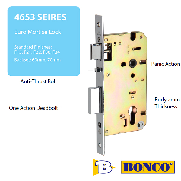 Euro Mortise Lock Bonco 4653 