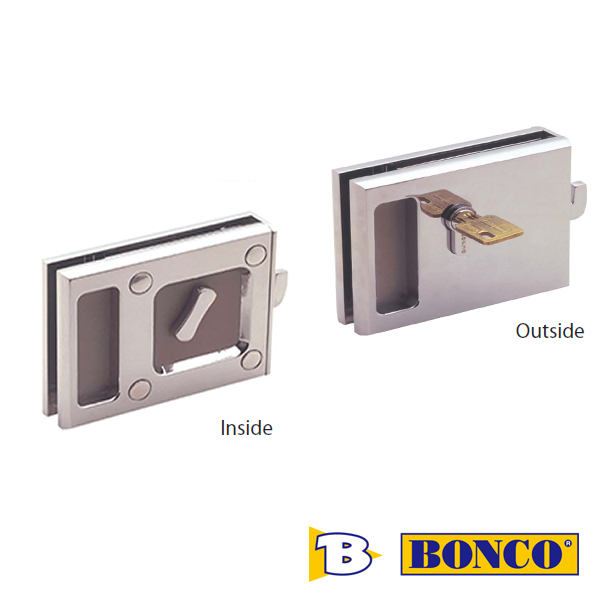 Glass Hook Lock (Outside with Key)(Inside with Thumbturn) Bonco PF116 05 