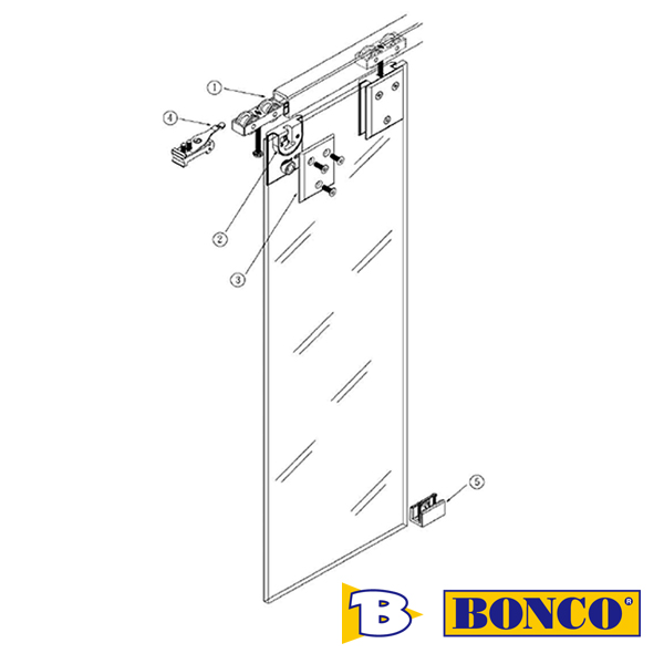 Glass Door Sliding System Bonco DT082G 