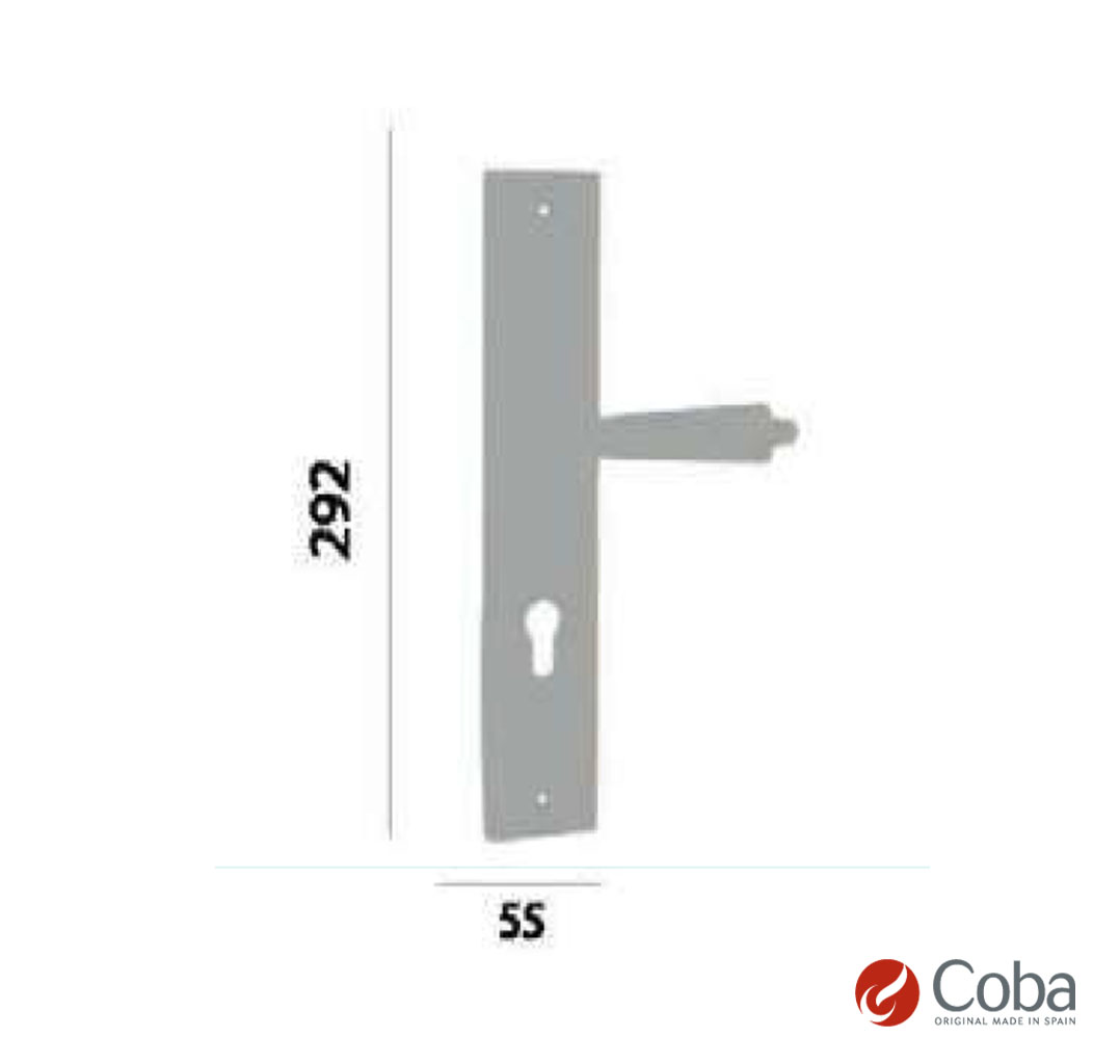 Bronces Coba Lever Handle w Full Plate Art 340 
