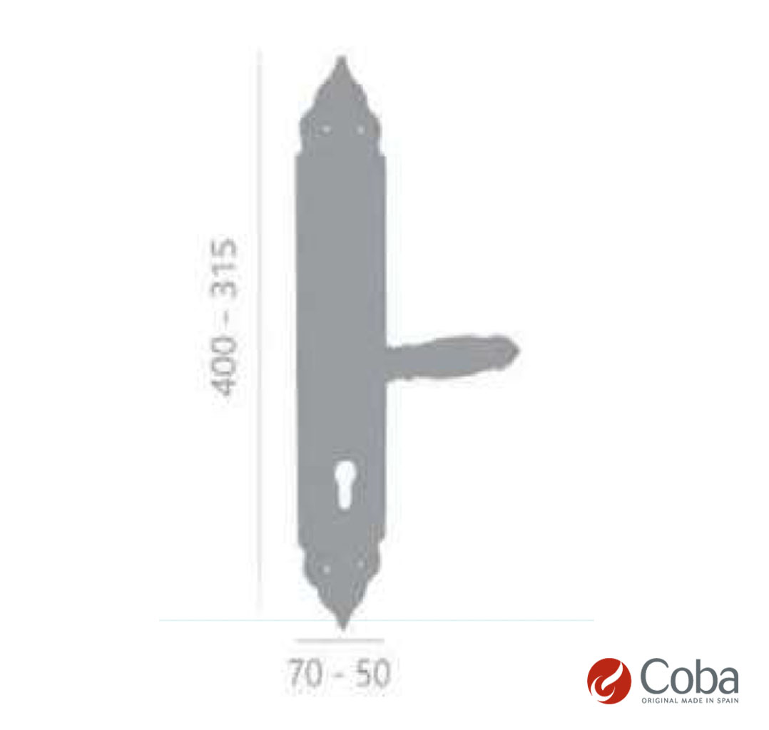 Bronces Coba Lever Handle w Full Plate Art 350 