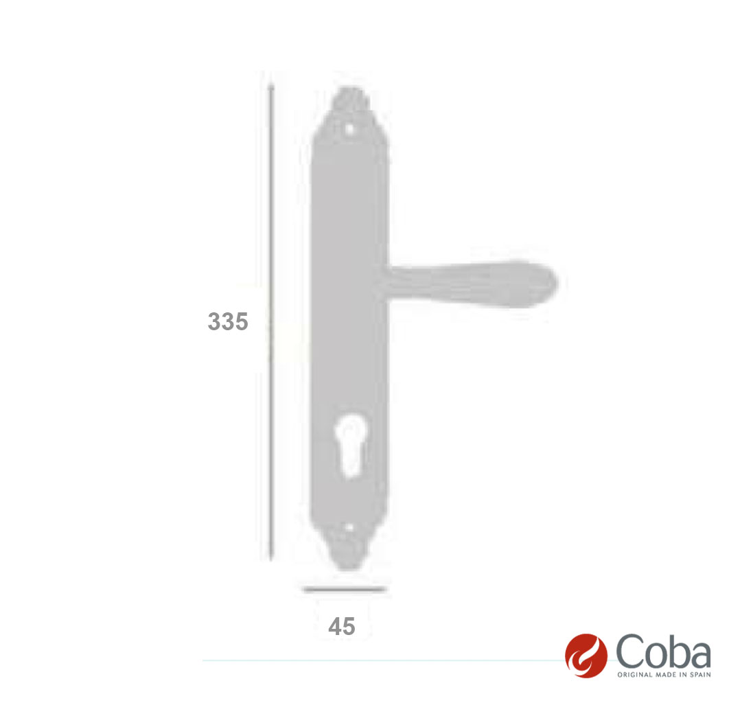 Bronces Coba Lever Handle w Full Plate Art 510 