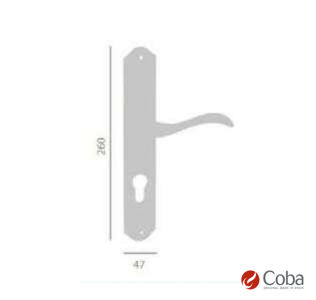 Bronces Coba Lever Handle w Full Plate Art 725 