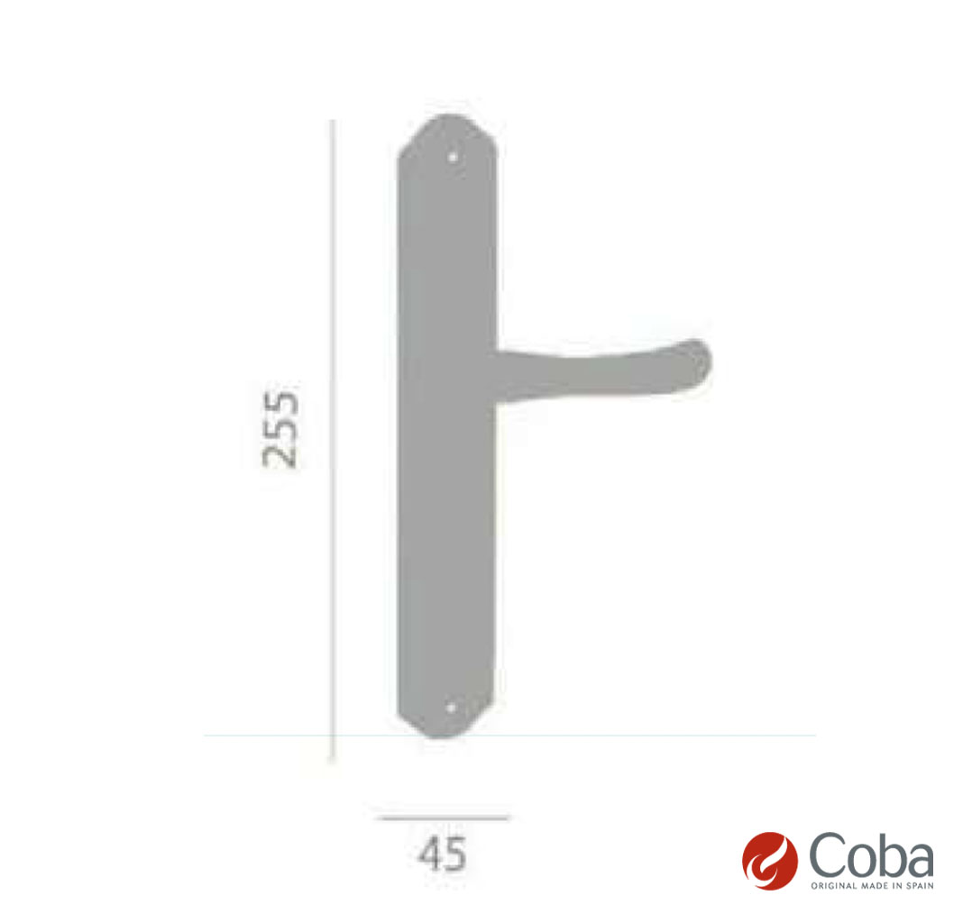 Bronces Coba Lever Handle w Full Plate Art 2400 