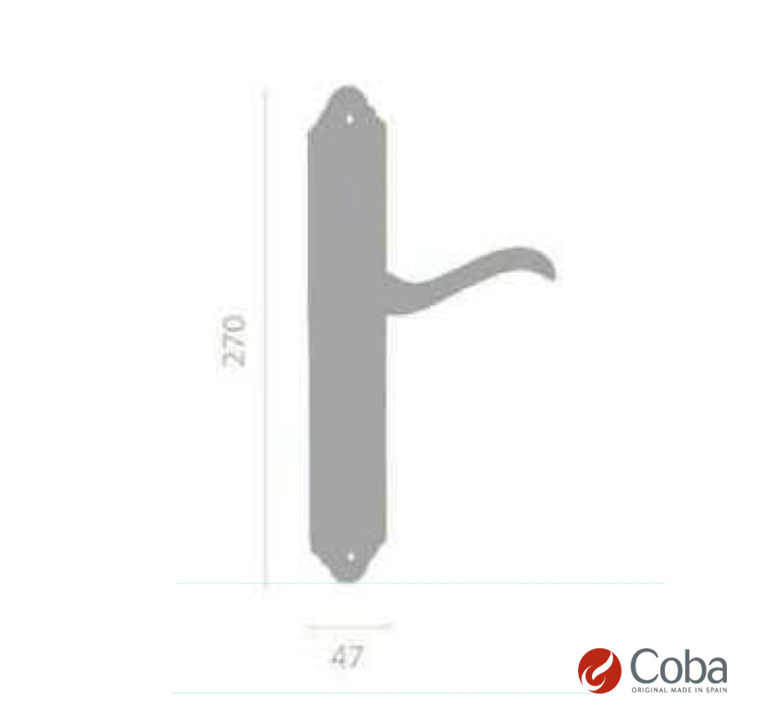 Bronces Coba Lever Handle w Full Plate Art 2700 