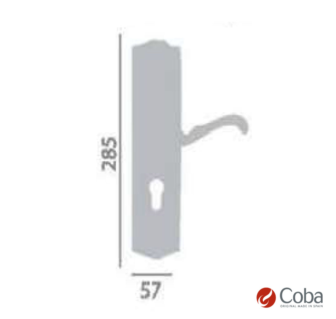 Bronces Coba Lever Handle w Full Plate Art 4540 