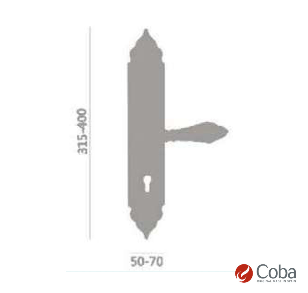 Bronces Coba Lever Handle w Full Plate Art 5350 