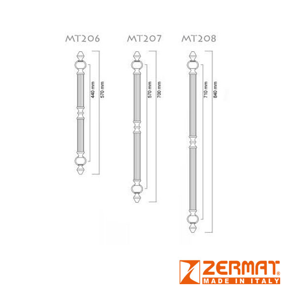 Zermat Impero Solid Brass Pull Handle