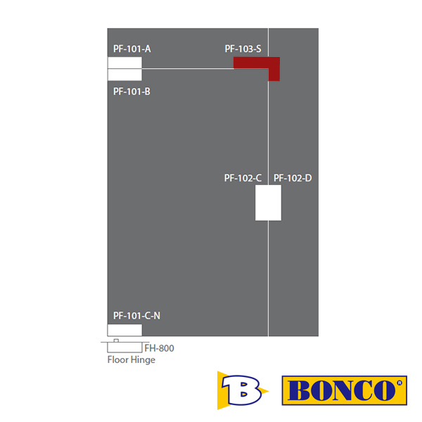 Overhead Side Panel Connector with Stopper Bonco PF103 S 